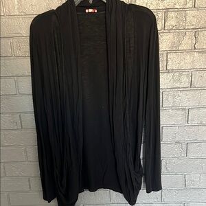 Black Open Front Cardigan